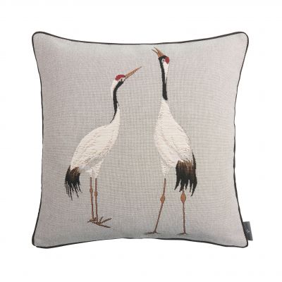 Coussin Garni DEUX GRUES BLANCHES